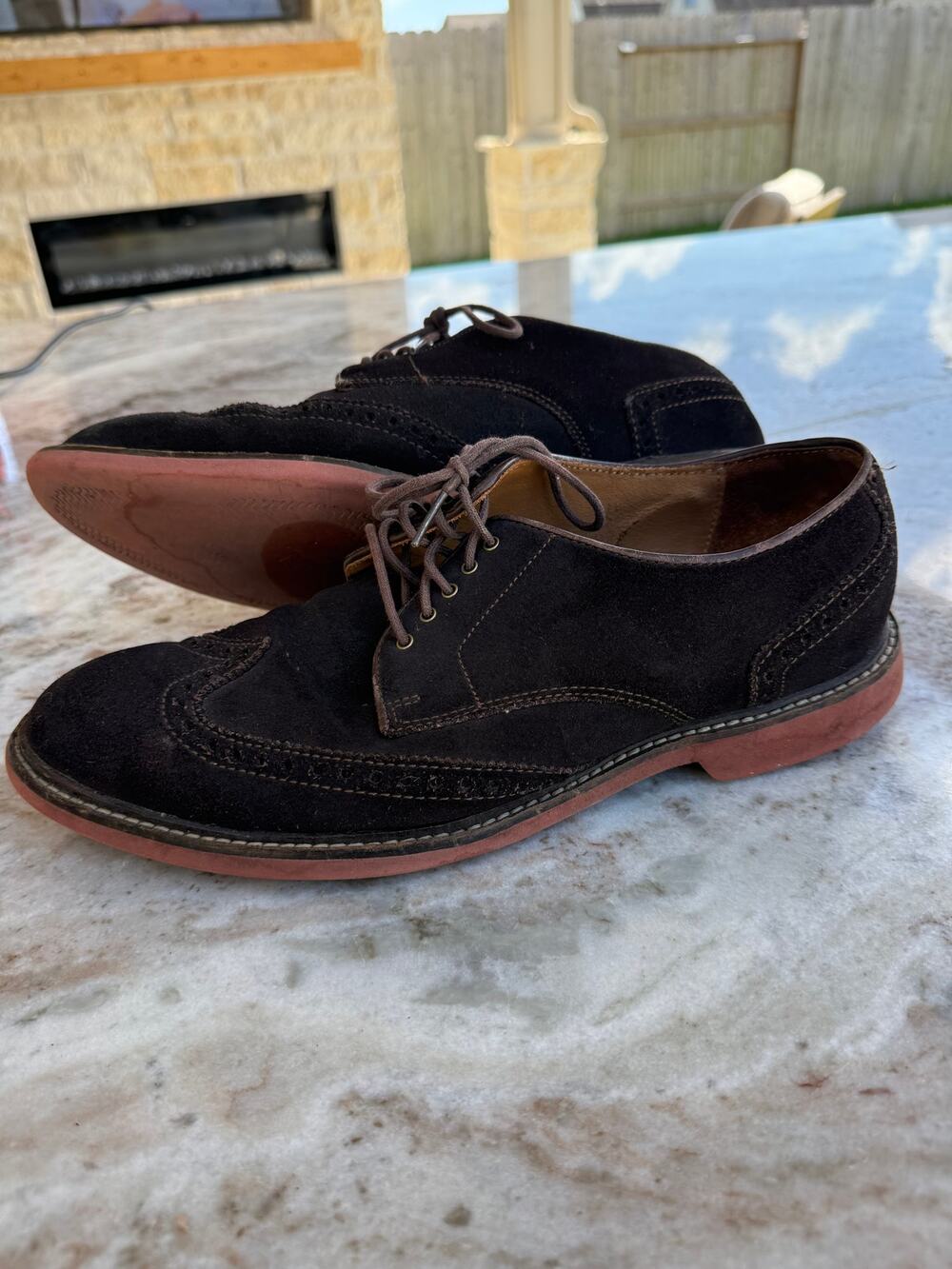 Cole Haan Men’s 9.5 Brown Suede Wingtip Oxford Derby Shoes C11870